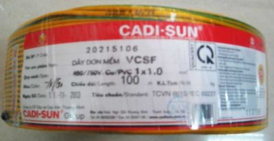 Cadisun VCSF 1×2.5 450/750V - Cu/PVC - Dây đơn mềm 1x2.5 Cadisun