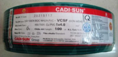 Cadisun VCSF 1×10 450/750V - Cu/PVC - Dây đơn mềm 1x10 Cadisun