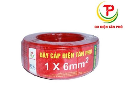 Dây điện Tân Phú 1x6 - Dây mềm 1x6 Cu/PVC Tân Phú