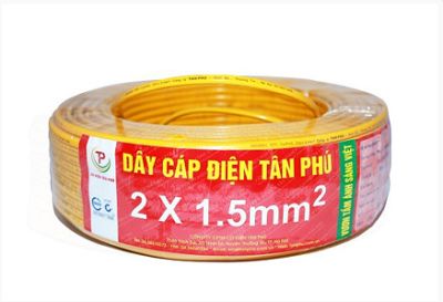 Dây điện Tân Phú 2x6 - Dây ovan 2 ruột mềm 2x6 Cu/PVC/PVC Tân Phú